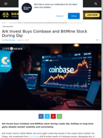 Ark Invest Buys Coinbase and BitMine Stock During Dip | Live Bitcoin News