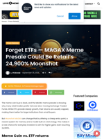 Forget ETFs — MAGAX Meme Presale Could Be Retail’s 24,900% Moonshot | Live Bitcoin News