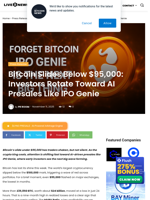 Bitcoin Slides Below $95,000: Investors Rotate Toward AI Presales Like IPO Genie | Live Bitcoin News