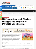 Bitfinex-backed Stable integrates PayPal’s PYUSD stablecoin - The Crypto News Wire
