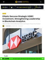 Elliptic Secures Strategic HSBC Investment, Strengthening Leadership in Blockchain Analytics
