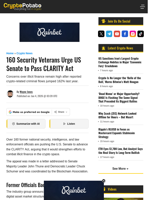 160 Security Veterans Urge US Senate to Pass CLARITY Act
