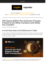 IPO Genie ($IPO) – The AI Presale Outpacing Cardano & Shiba Inu