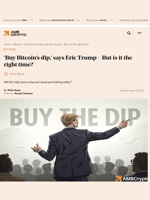 'Buy Bitcoin's dip,' says Eric Trump – But is it the right time? - AMBCrypto