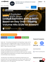 Lucky$ Explodes with a 900% Boom on Day One—Trading Volume Hits $12M on BitMart! | Live Bitcoin News