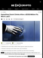 GameStop Stock Climbs After a $358 Million Fix. Will It Last?
