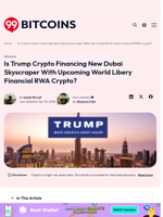 Is Trump Crypto Financing New Dubai Skyscraper With WLF?