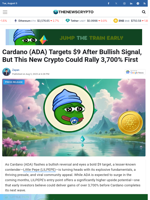 Cardano (ADA) Targets $9 After Bullish Signal, But This New Crypto Could Rally 3,700% First