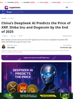 DeepSeek AI Predicts Prices for XRP, Shiba Inu, Dogecoin