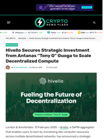 Hivello Secures Strategic Investment from Antanas 