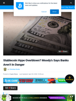 Stablecoin Hype Overblown? Moody's Says Banks Aren't In Danger