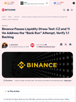 Binance Passes Liquidity Stress Test: CZ and Yi He Address the 