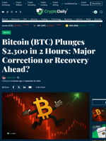 Bitcoin (BTC) Plunges $2,300 in 2 Hours: Major Correction or Recovery Ahead? - Crypto Daily