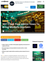 SEC Chair Paul Atkins Vows To Bring Markets Onchain | Live Bitcoin News