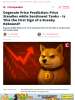 Dogecoin Price Prediction: Price Steadies while Sentiment Tanks – Is This the First Sign of a Sneaky Rebound? - Coinspeaker