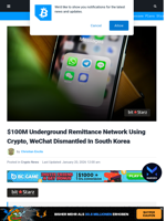 $100M Underground Remittance Network Using Crypto, WeChat Dismantled In South Korea