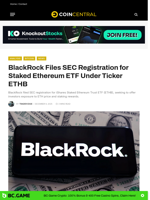 BlackRock Files SEC Registration for Staked Ethereum ETF Under Ticker ETHB - CoinCentral