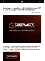 GoodWares Launches the First Collaborative ERP to Unlock Europe’s €900B Seller Economy - Visionary Financial