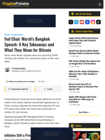 Fed Chair Warsh’s Bangkok Speech: 4 Key Takeaways and What They Mean for Bitcoin