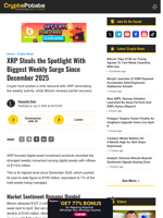 XRP Steals the Spotlight With Biggest Weekly Surge Since December 2025