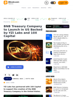BNB Treasury Company to Launch in US Backed by YZi Labs and 10X Capital – Crypto News Bitcoin News