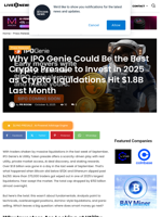 Why IPO Genie Could Be the Best Crypto Presale to Invest in 2025 as Crypto Liquidations Hit $1.8B Last Month | Live Bitcoin News