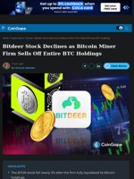Bitdeer Stock Declines as Bitcoin Miner Firm Sells Off Entire BTC Holdings