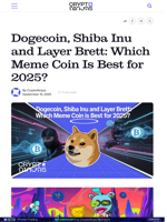 Dogecoin, Shiba Inu and Layer Brett: Which Meme Coin Is Best for 2025?