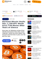 Dormant Bitcoin Vaults Stir: 1,799 BTC Worth $212.77M Moves After Years of Silence – Crypto News Bitcoin News