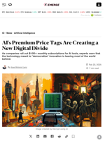 AI's Premium Price Tags Are Creating a New Digital Divide - Decrypt