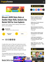 Bitcoin's MVRV Ratio Hints at Another Major Rally, Analysts Say Market Still Far from Euphoria