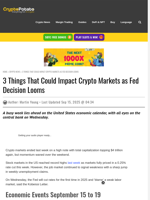 3 Things That Could Impact Crypto Markets as Fed Decision Looms 