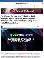 Top Crypto Performers: Qubetics’ dVPN Defends Digital Freedom, Near Protocol Reduces Gas Fees, and Polygon Expands zkEVM Capabilities - TheNewsCrypto