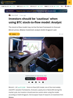 The Bitcoin Stock-To-Flow ModelIsn't the Best BTC Forecast Model: Analyst