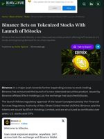 Binance Bets on Tokenized Stocks With Launch of bStocks