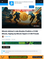 Analyst Predicts a $10M Bitcoin as Bitcoin Hyper Catches Steam