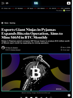 Esports Giant Ninjas in Pyjamas Expands Bitcoin Operation, Aims to Mine $16M in BTC Monthly - Decrypt