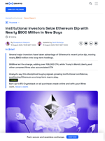 Ethereum Whales Scoop up $900 Million in ETH After Recent Dip