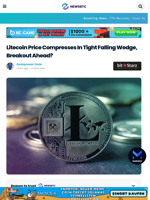 Litecoin Price Compresses In Tight Falling Wedge, Breakout Ahead?