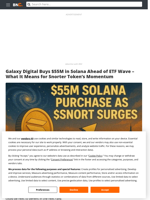 Galaxy's $55M Solana Splash Fuels ETF Frenzy - Snorter Token Set to Explode