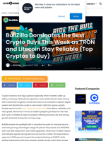 BullZilla Dominates the Best Crypto Buys This Week as TRON and Litecoin Stay Reliable (Top Cryptos to Buy) | Live Bitcoin News