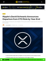 Ripple’s David Schwartz Announces Departure from CTO Role