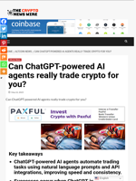 Can ChatGPT-powered AI agents really trade crypto for you? - The Crypto News Wire