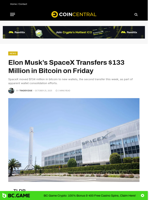 Elon Musk's SpaceX Transfers $133 Million in Bitcoin on Friday - CoinCentral