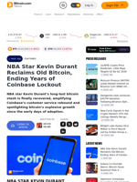 NBA Star Kevin Durant Reclaims Old Bitcoin, Ending Years of Coinbase Lockout – Featured Bitcoin News
