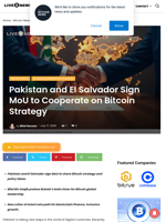 Pakistan and El Salvador Sign MoU to Cooperate on Bitcoin Strategy | Live Bitcoin News