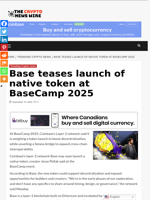Base teases launch of native token at BaseCamp 2025 - The Crypto News Wire
