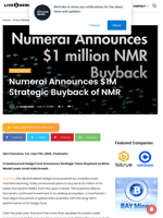 Numerai Announces $1M Strategic Buyback of NMR | Live Bitcoin News