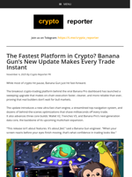 The Fastest Platform in Crypto? Banana Gun’s New Update Makes Every Trade Instant