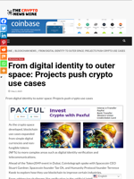 From digital identity to outer space: Projects push crypto use cases - The Crypto News Wire